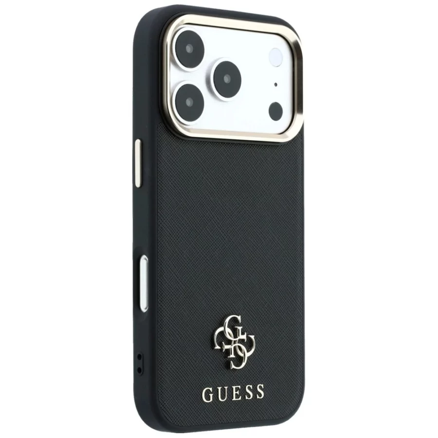 Etui Guess Saffiano Small 4G & Classic Logo MagSafe na iPhone 17 Pro Max / 18 Pro Max - czarne