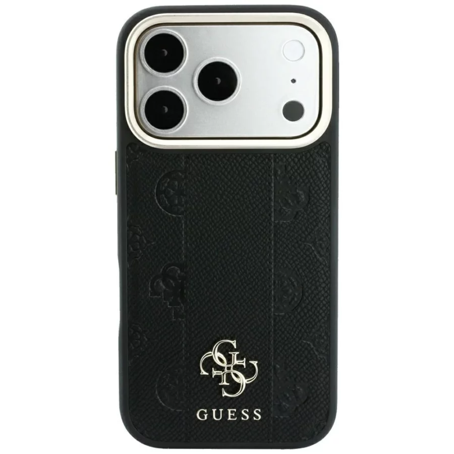 Etui Guess Stripe Peony 4G Logo MagSafe na iPhone 17 Pro Max / 18 Pro Max - czarne