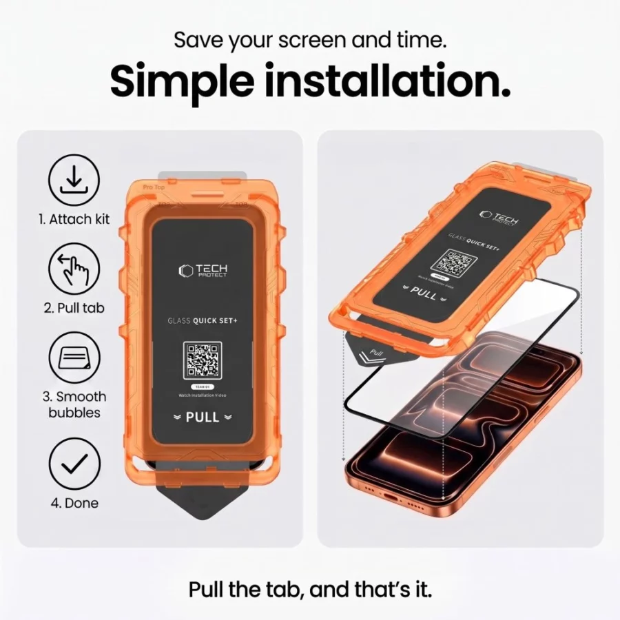 Szkło hartowane Tech-Protect Quick Set+ 2-Pack na iPhone 18 Pro Max / 17 pro Max