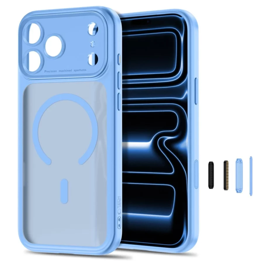 Etui Tech-Protect MagPeak MagSafe CC na iPhone 18 Pro / 17 Pro - jasnoniebieskie matowe