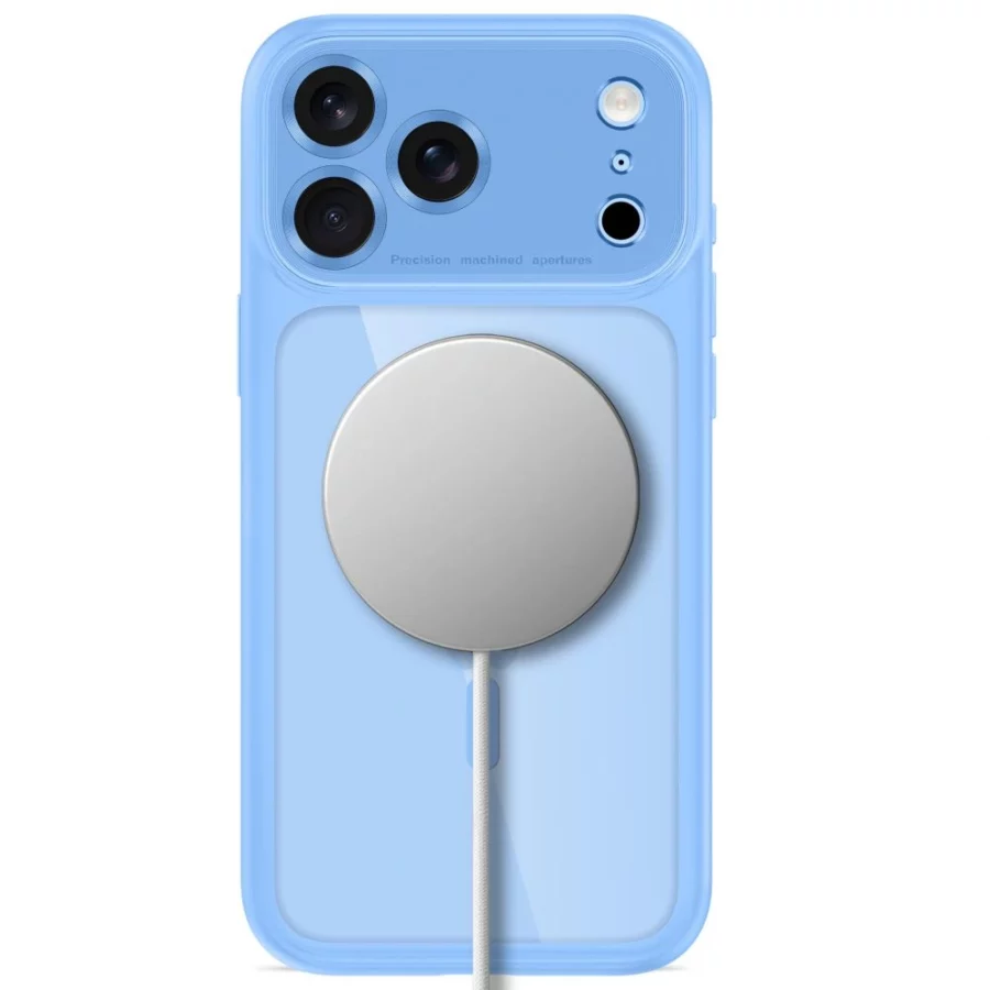 Etui Tech-Protect MagPeak MagSafe CC na iPhone 18 Pro Max / 17 Pro Max - przezroczysto-błękitny