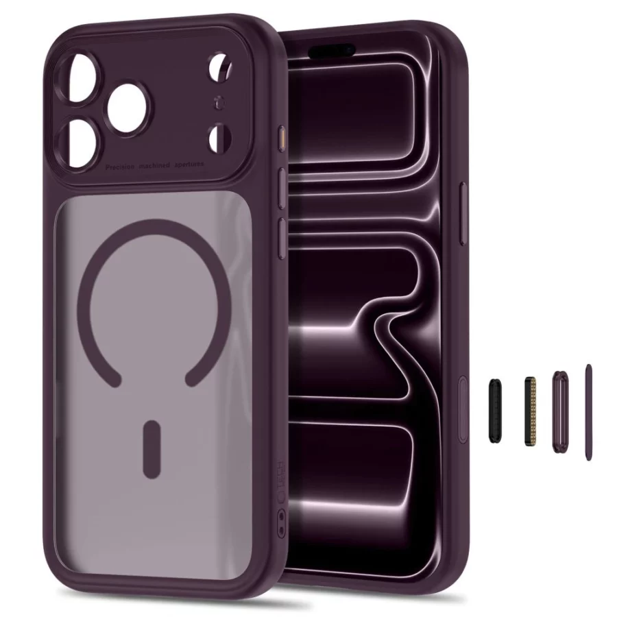 Etui Tech-Protect MagPeak MagSafe CC na iPhone 18 Pro Max / 17 Pro Max - dark cherry  matowe