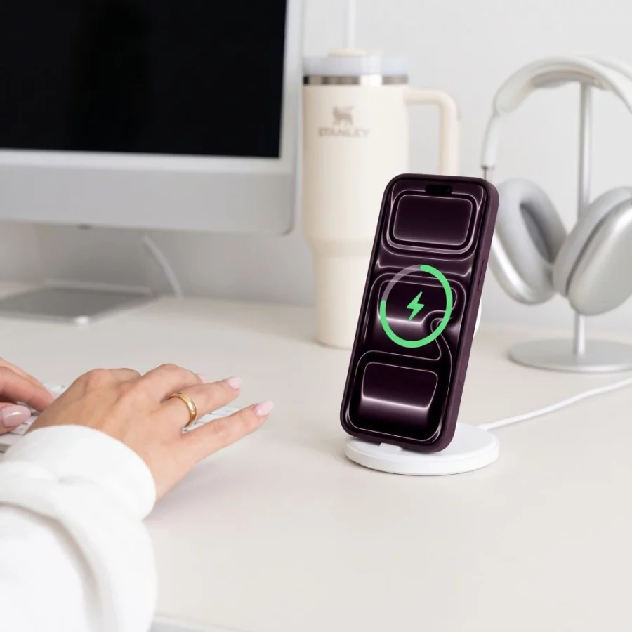 Etui Tech-Protect MagPeak MagSafe CC na iPhone 18 Pro Max / 17 Pro Max - dark cherry  matowe