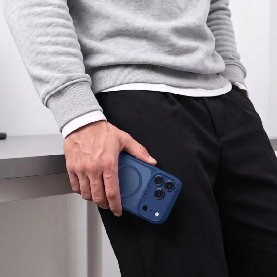 Etui Tech-Protect MagPeak MagSafe CC na iPhone 18 Pro Max / 17 Pro Max - granatowe matowe