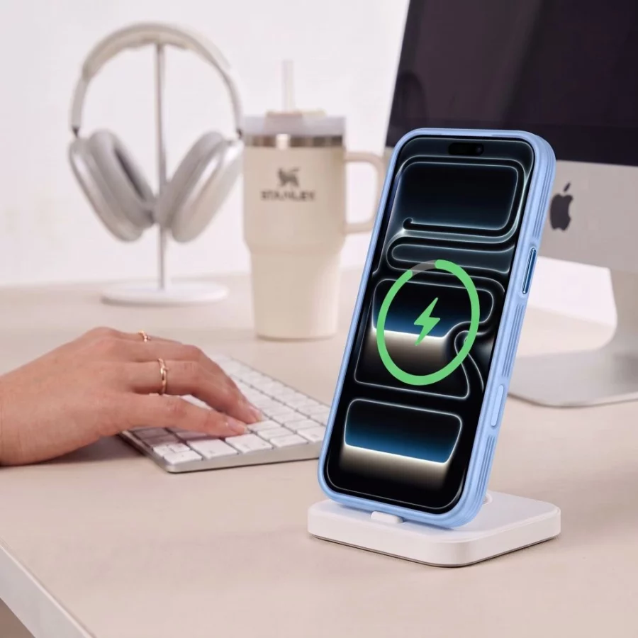 Etui Tech-Protect MagPrime MagSafe CC na iPhone 18 Pro / 17 Pro - jasnoniebieskie matowe