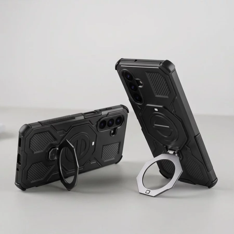 Etui Tech-Protect TacticStand MagSafe na Samsung Galaxy A17 / A18 4G / 5G - czarne matowe