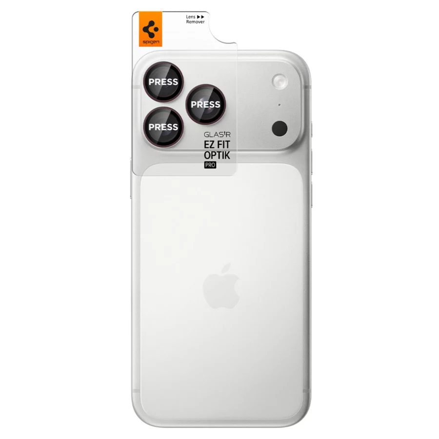Szkło hartowane na aparat Spigen Optik Pro GLAS.TR EZ FIT 2-Pack na iPhone 18 Pro / 18 Pro Max - dark cherry