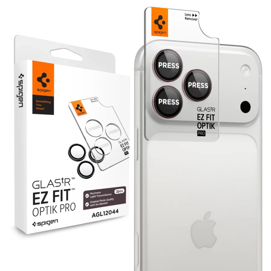 Szkło hartowane na aparat Spigen Optik Pro GLAS.TR EZ FIT 2-Pack na iPhone 18 Pro / 18 Pro Max - dark cherry