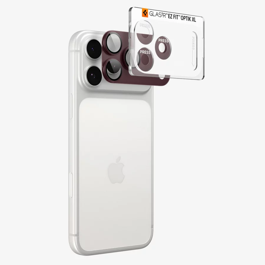 Szkło hartowane na aparat Spigen Optik Pro XL GLAS.TR EZ FIT na iPhone 18 Pro - dark cherry