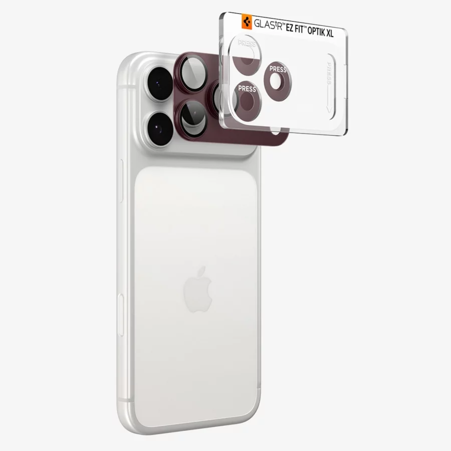 Szkło hartowane na aparat Spigen Optik Pro XL GLAS.TR EZ FIT na iPhone 18 Pro Max - dark cherry