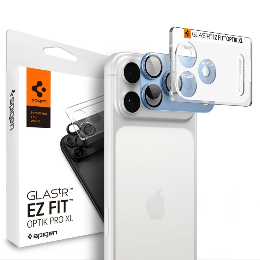 Szkło hartowane na aparat Spigen Optik Pro XL GLAS.TR EZ FIT na iPhone 18 Pro Max - jasnoniebieskie