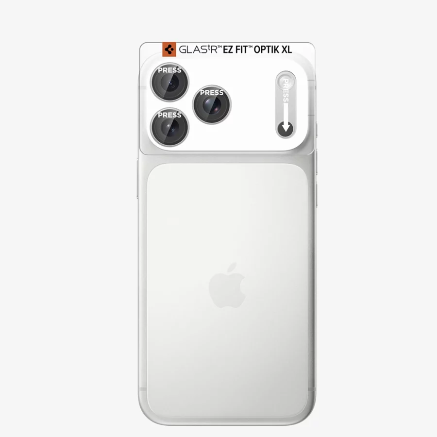 Szkło hartowane na aparat Spigen Optik Pro XL GLAS.TR EZ FIT na iPhone 18 Pro - srebrne