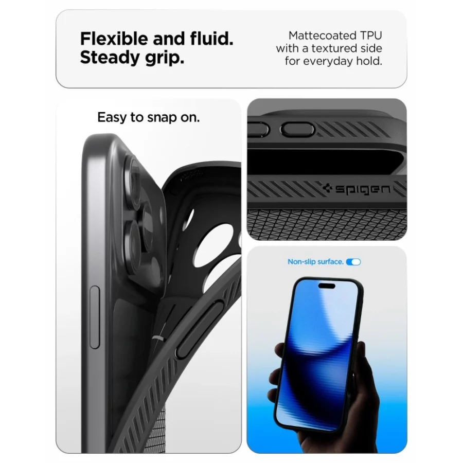 Etui Spigen Liquid Air na iPhone 18 Pro / 17 Pro - czarne matowe