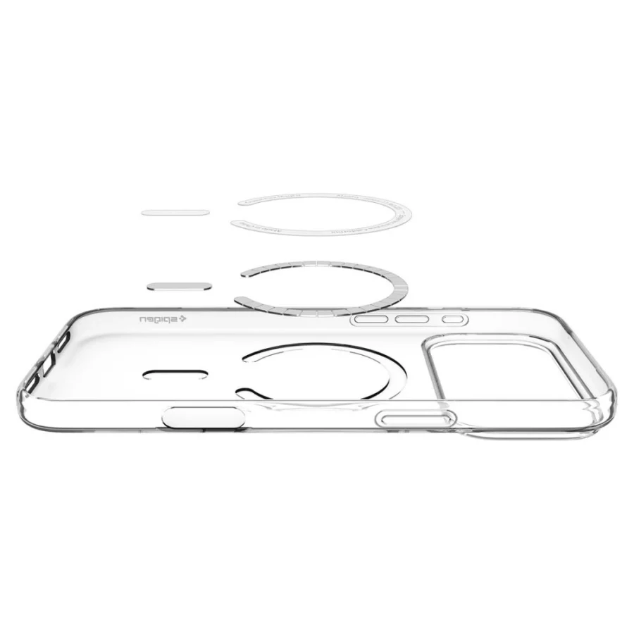 Etui Spigen Liquid Crystal MagSafe na iPhone 18 Pro / 17 Pro - przezroczysto-białe