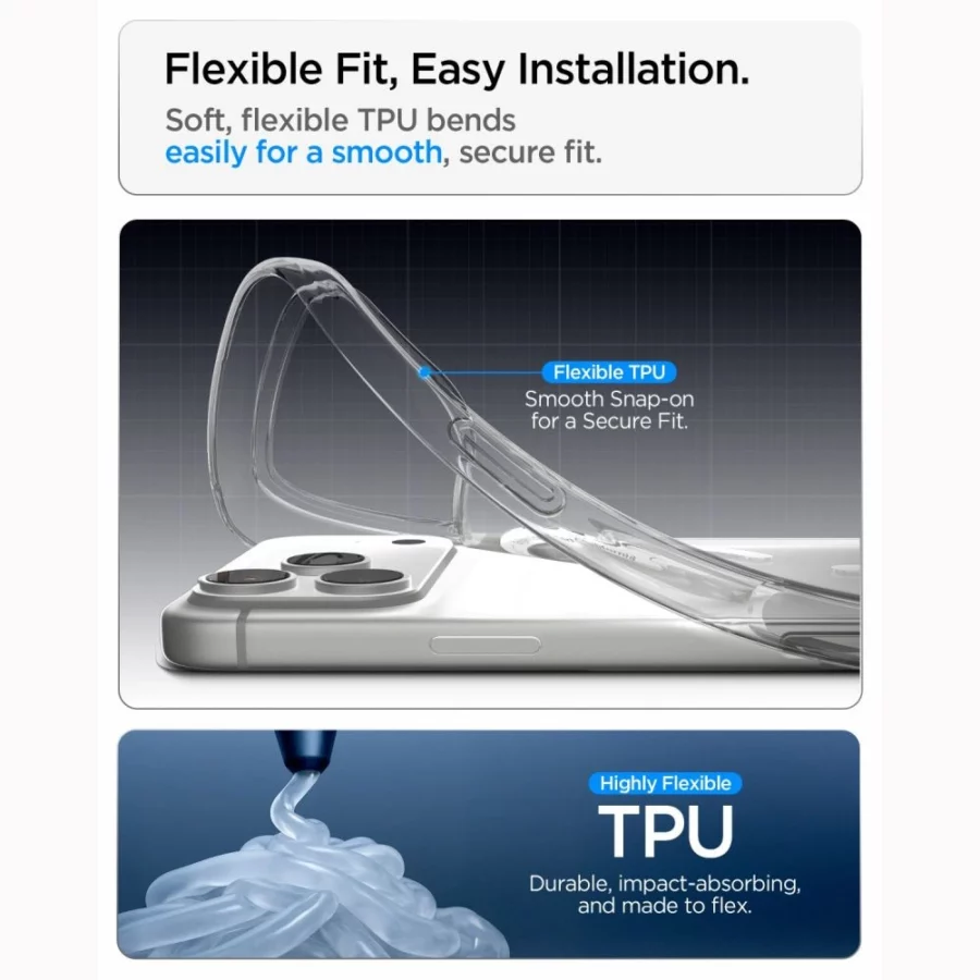 Etui Spigen Liquid Crystal MagSafe na iPhone 18 Pro / 17 Pro - przezroczysto-białe
