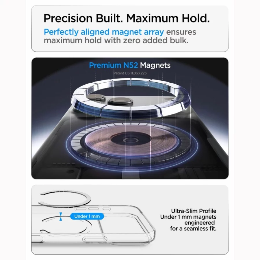 Etui Spigen Liquid Crystal MagSafe na iPhone 18 Pro Max / 17 Pro Max - przezroczysto-białe
