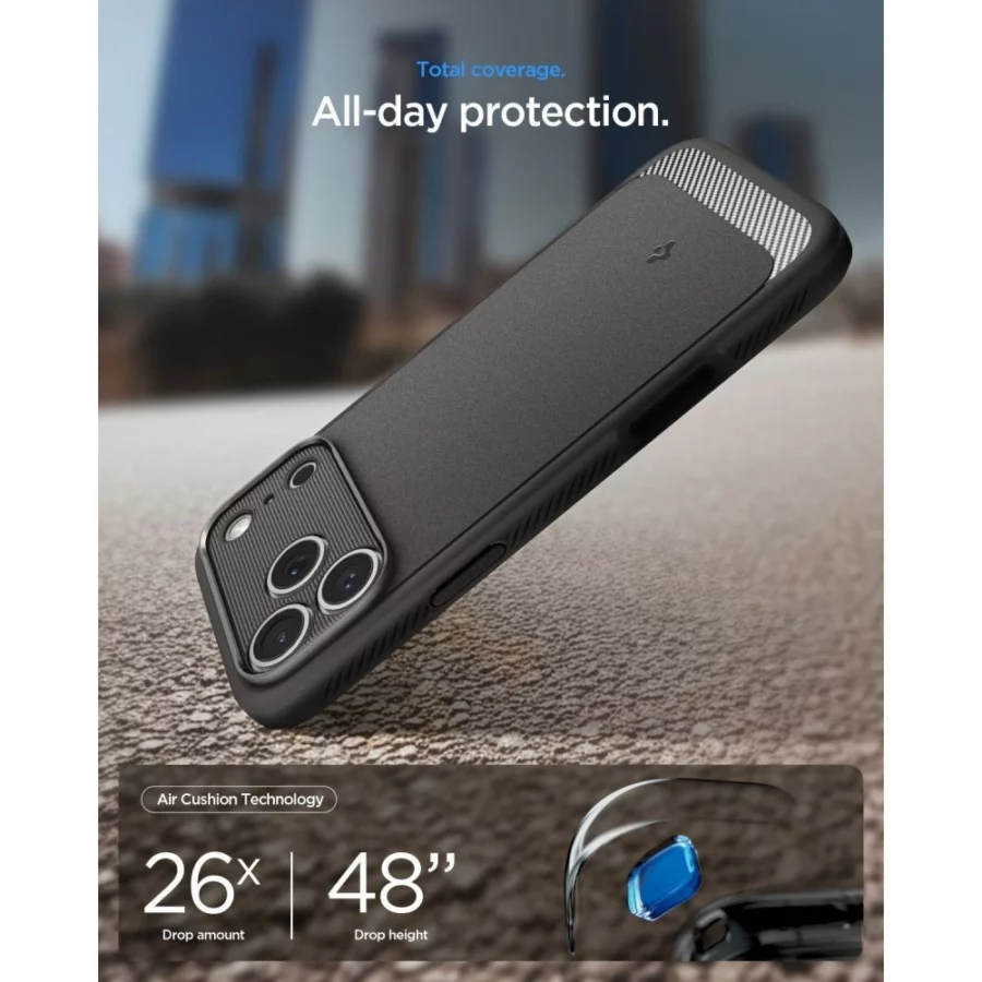 Etui Spigen Rugged Armor MagSafe na iPhone 18 Pro / 17 Pro - szare