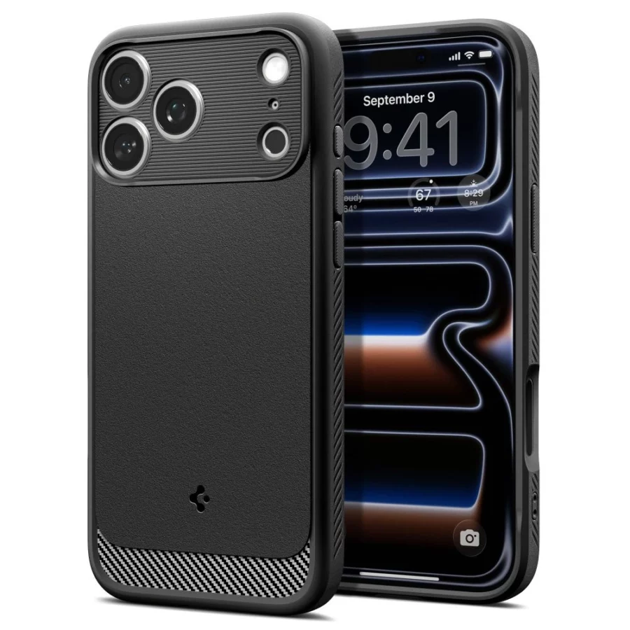 Etui Spigen Rugged Armor MagSafe na iPhone 18 Pro / 17 Pro - czarne matowe
