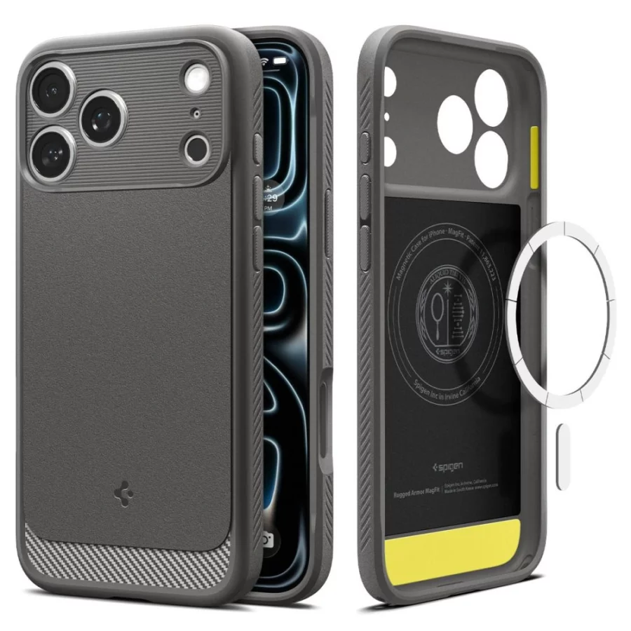 Etui Spigen Rugged Armor MagSafe na iPhone 18 Pro Max / 17 Pro Max - szare