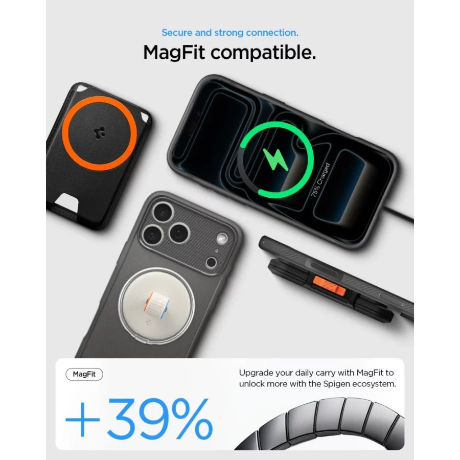 Etui Spigen Rugged Armor MagSafe na iPhone 18 Pro Max / 17 Pro Max - szare