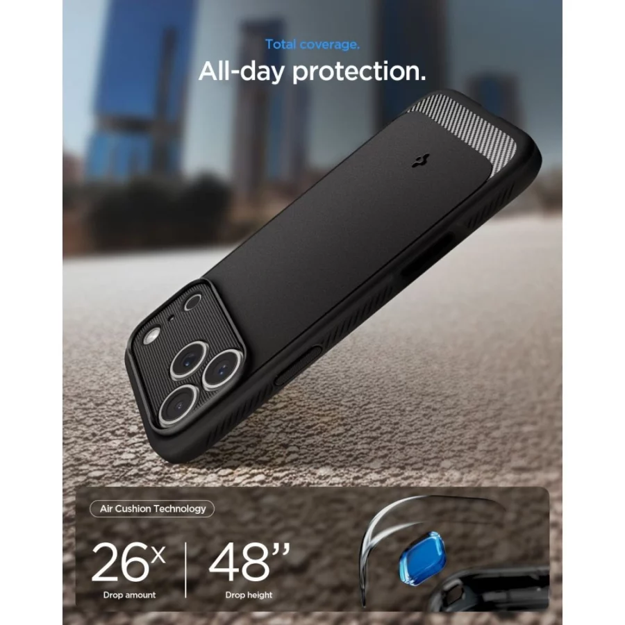 Etui Spigen Rugged Armor MagSafe na iPhone 18 Pro Max / 17 Pro Max - czarne matowe