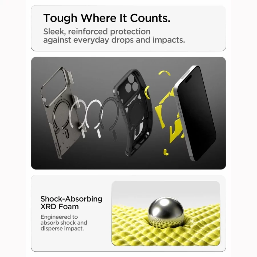 Etui Spigen Tough Armor MagSafe na iPhone 18 Pro / 17 Pro  - czarne