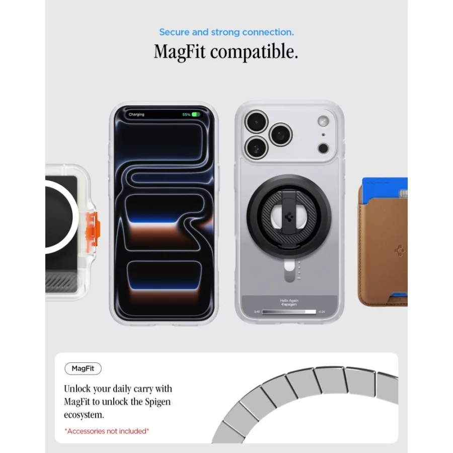 Etui Spigen Ultra Hybrid MagSafe na iPhone 18 Pro / 17 Pro - srebrne