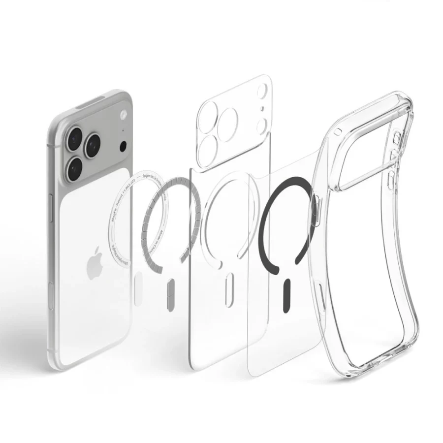 Etui Spigen Ultra Hybrid MagSafe na iPhone 18 Pro / 17 Pro - przezroczysto-grafitowe