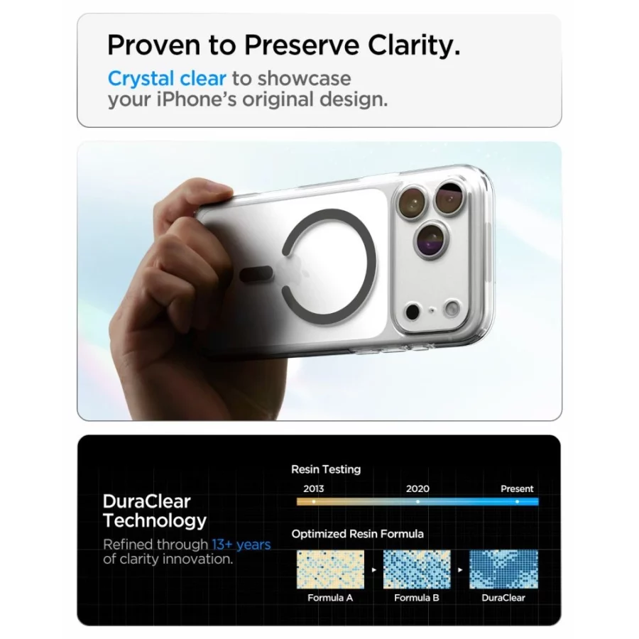 Etui Spigen Ultra Hybrid MagSafe na iPhone 18 Pro / 17 Pro - przezroczysto-grafitowe