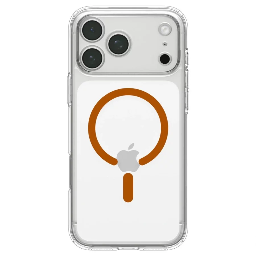 Etui Spigen Ultra Hybrid MagSafe na iPhone 18 Pro / 17 Pro - przezroczysto-pomarańczowe