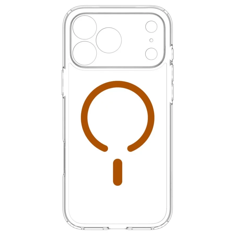 Etui Spigen Ultra Hybrid MagSafe na iPhone 18 Pro / 17 Pro - przezroczysto-pomarańczowe