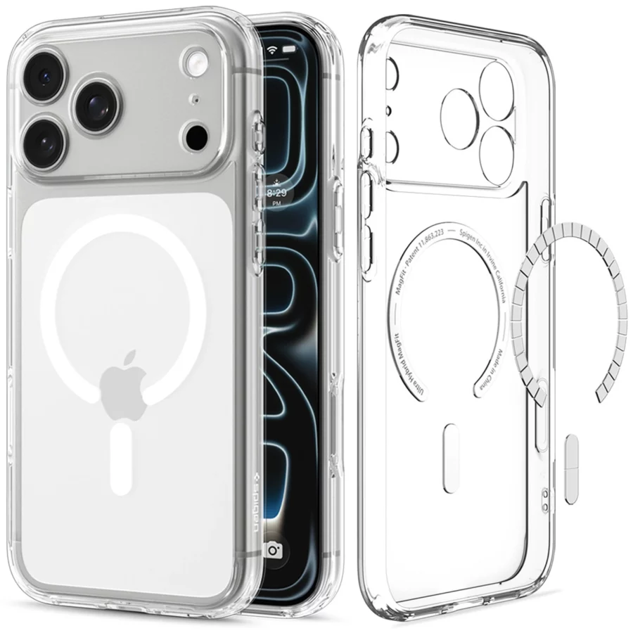 Etui Spigen Ultra Hybrid MagSafe na iPhone 18 Pro / 17 Pro - przezroczysto-białe