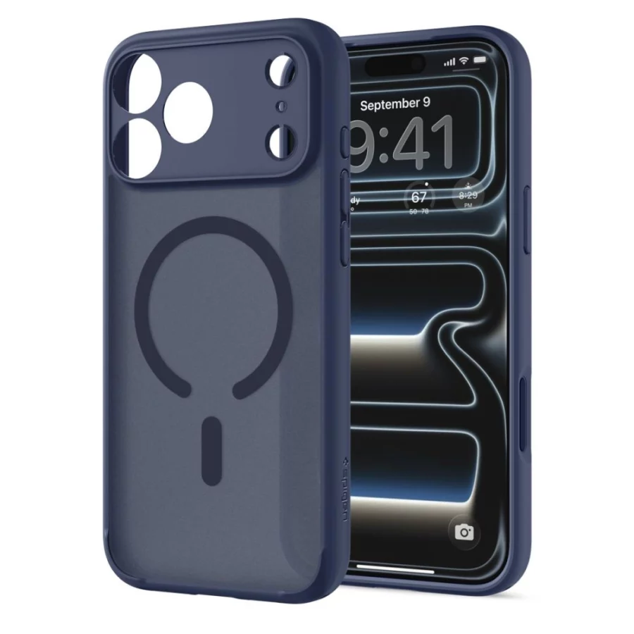 Etui Spigen Ultra Hybrid MagSafe na iPhone 18 Pro / 17 Pro - ciemnoniebieskie