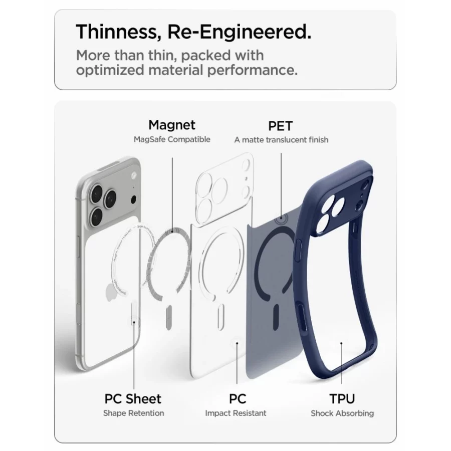 Etui Spigen Ultra Hybrid MagSafe na iPhone 18 Pro / 17 Pro - ciemnoniebieskie