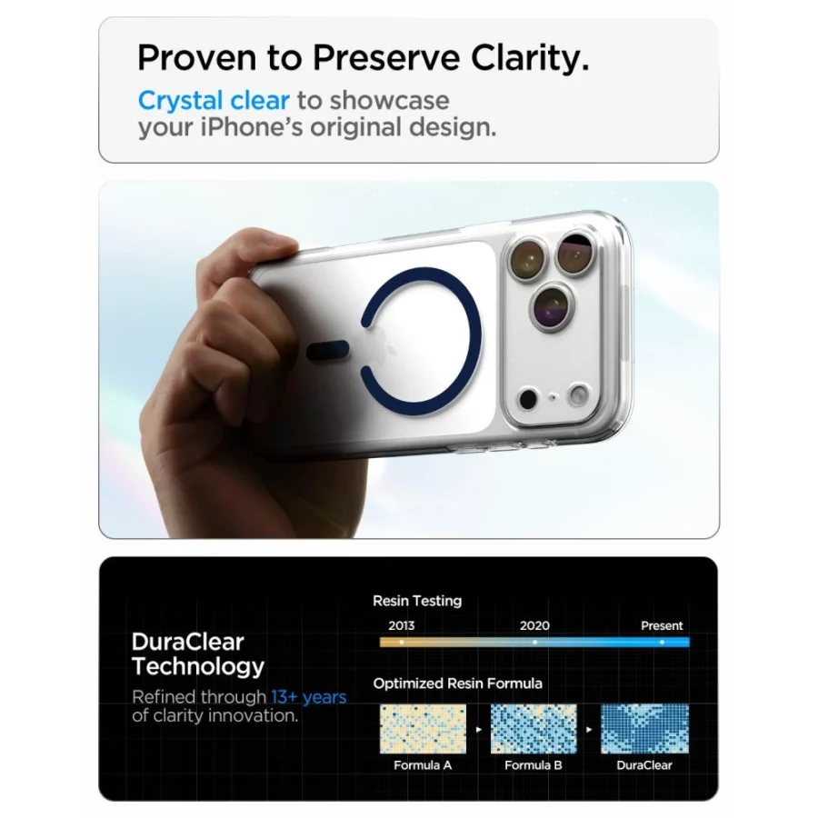 Etui Spigen Ultra Hybrid MagSafe na iPhone 18 Pro Max / 17 Pro Max - przezroczysto-granatowe