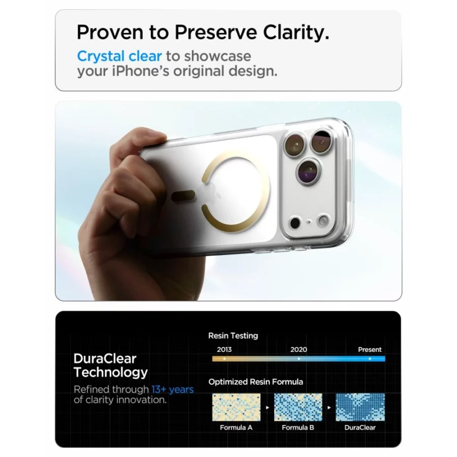 Etui Spigen Ultra Hybrid MagSafe na iPhone 18 Pro Max / 17 Pro Max - przezroczysto-złote