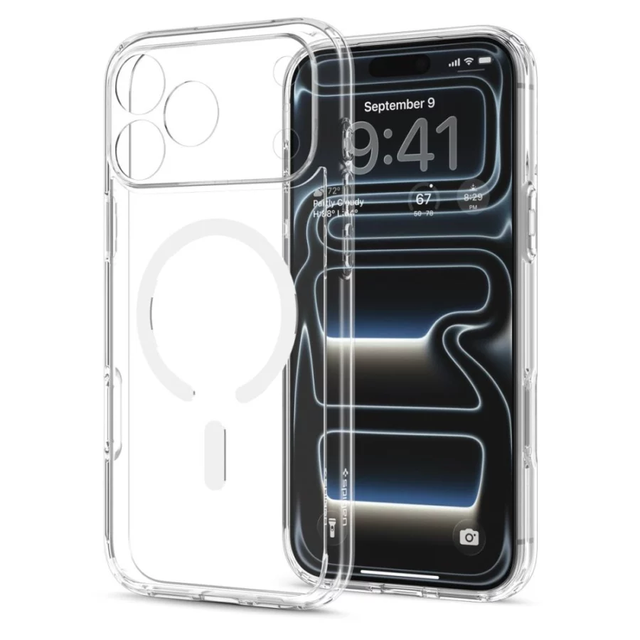 Etui Spigen Ultra Hybrid MagSafe na iPhone 18 Pro Max / 17 Pro Max - przezroczysto-białe