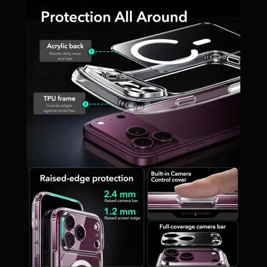 Etui ESR Classic Hybrid MagSafe na iPhone 18 Pro Max / 17 Pro Max - przezroczyste