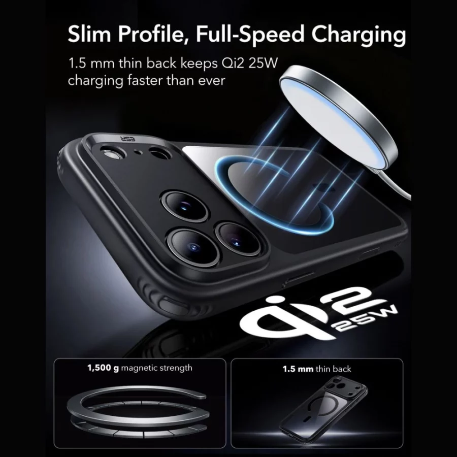 Etui ESR Classic Hybrid MagSafe na iPhone 18 Pro Max / 17 Pro Max - przezroczysto-czarne