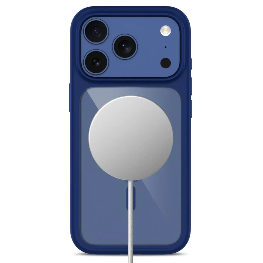 Etui Tech-Protect MagOne MagSafe CC + Szkło hartowane 2-Pack na iPhone 18 Pro Max / 17 Pro Max - przezroczysto-granatowe