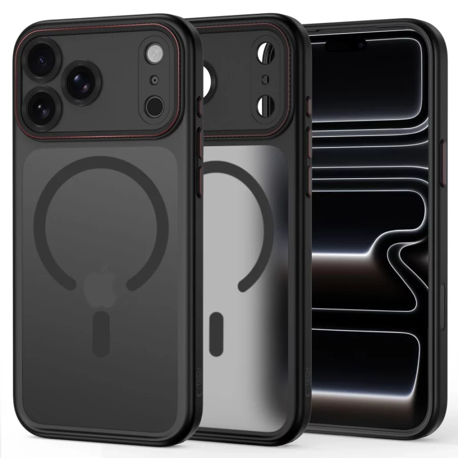 Etui Tech-Protect MagCam MagSafe na iPhone 18 Pro Max / 17 Pro Max - czarno-czerwone matowe