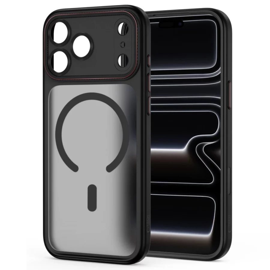 Etui Tech-Protect MagCam MagSafe na iPhone 18 Pro Max / 17 Pro Max - czarno-czerwone matowe