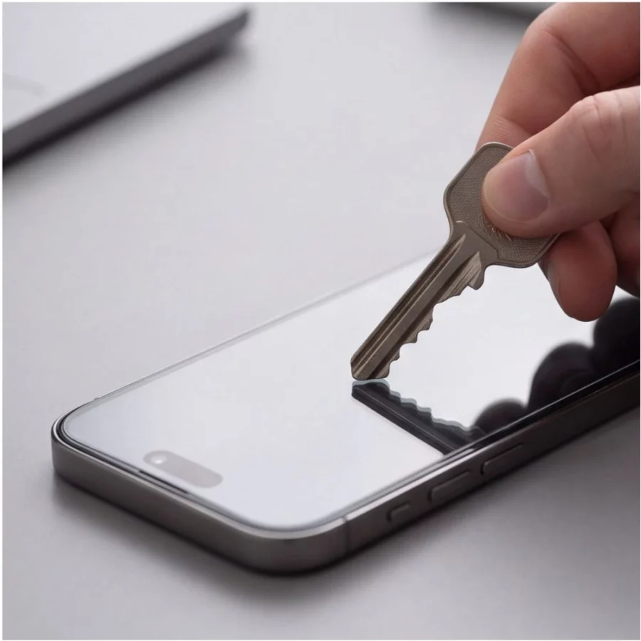 Etui Tech-Protect MagOne CC MagSafe + Szkło hartowane 2-Pack na iPhone 18 Pro / 17 Pro - przezroczysto-pomarańczowe