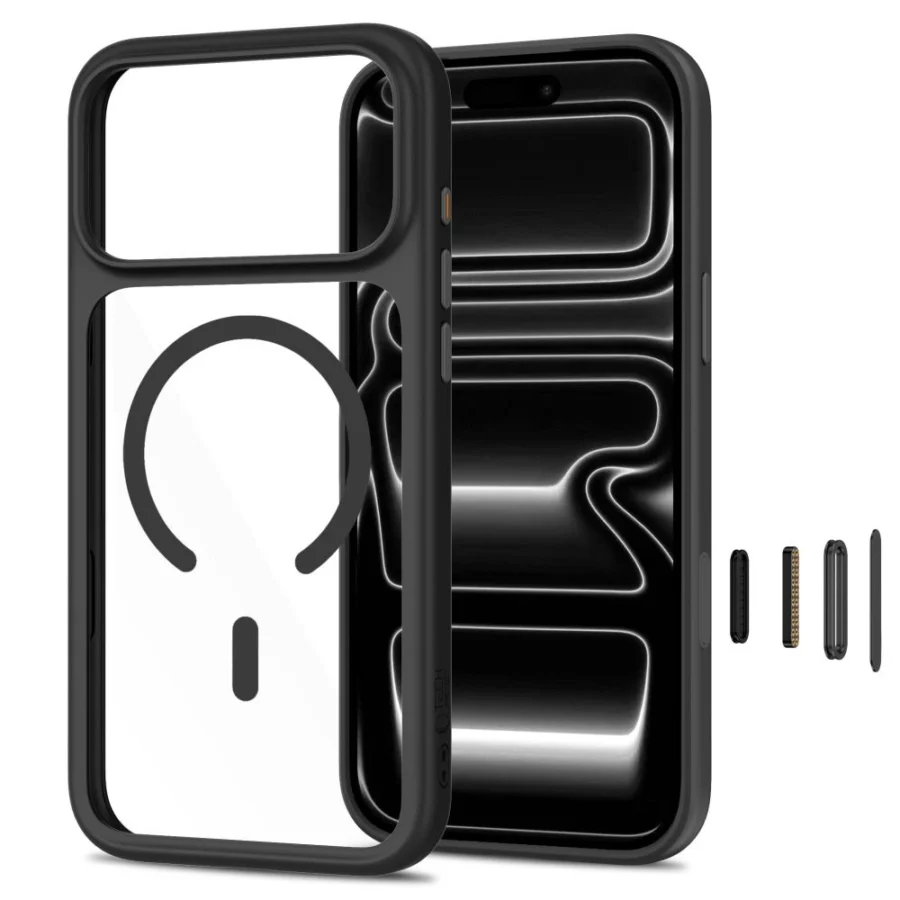 Etui Tech-Protect MagOne CC MagSafe + Szkło hartowane 2-Pack na iPhone 18 Pro Max / 17 Pro Max - przezroczysto-czarne
