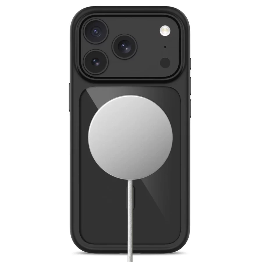Etui Tech-Protect MagOne CC MagSafe + Szkło hartowane 2-Pack na iPhone 18 Pro Max / 17 Pro Max - przezroczysto-czarne