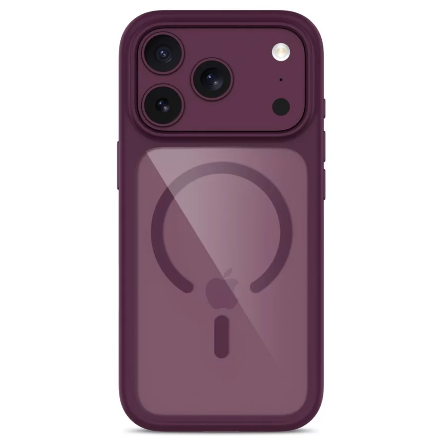 Etui Tech-Protect MagOne CC MagSafe + Szkło hartowane 2-Pack na iPhone 18 Pro Max / 17 Pro Max - przezroczysto-burgundowe
