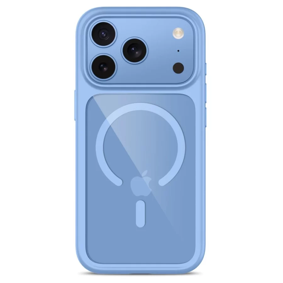 Etui Tech-Protect MagOne CC MagSafe + Szkło hartowane 2-Pack na iPhone 18 Pro Max / 17 Pro Max - przezroczysto-błękitne