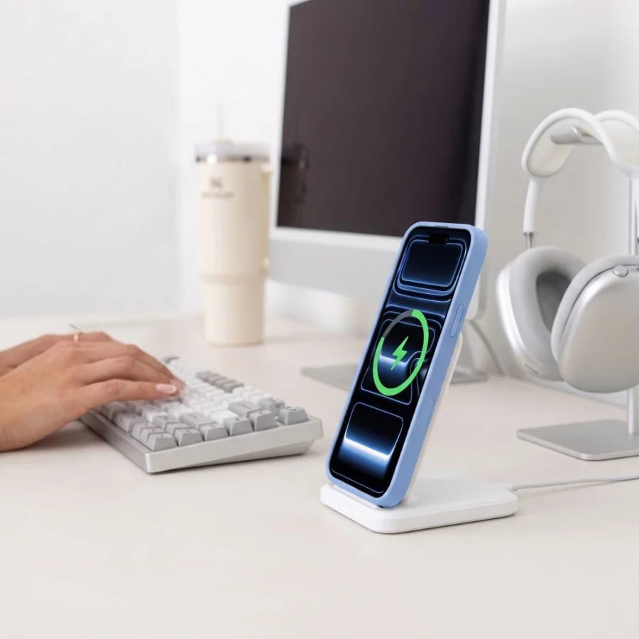 Etui Tech-Protect MagOne CC MagSafe + Szkło hartowane 2-Pack na iPhone 18 Pro Max / 17 Pro Max - przezroczysto-błękitne