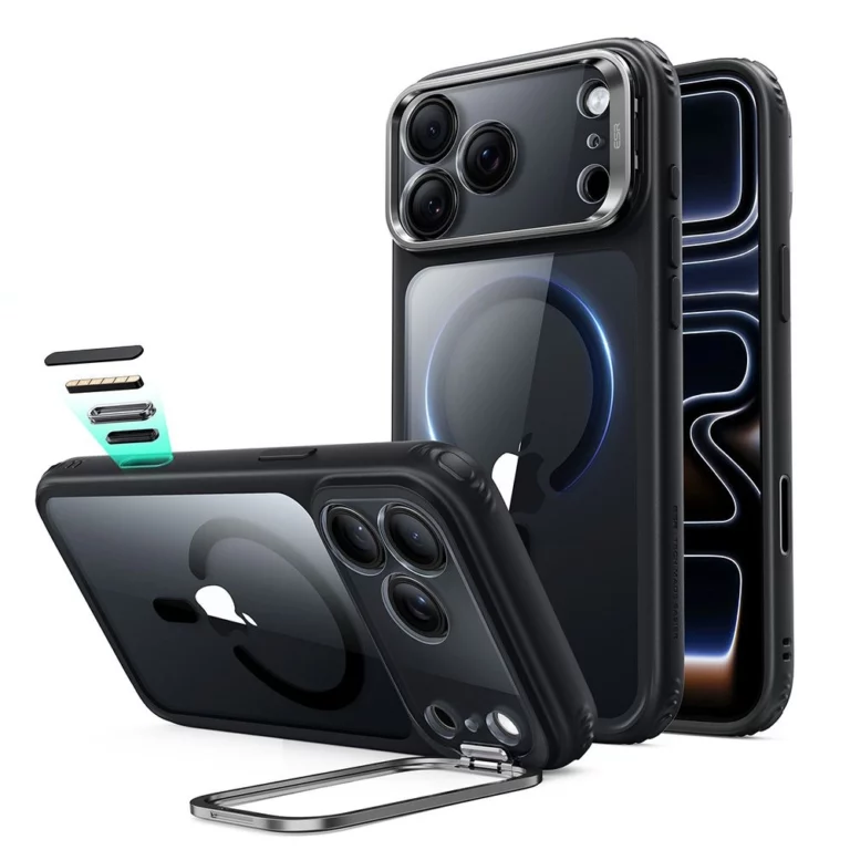 Etui ESR Classic Hybrid Kickstand MagSafe na iPhone 18 Pro Max / 17 Pro Max - przezroczysto-czarne