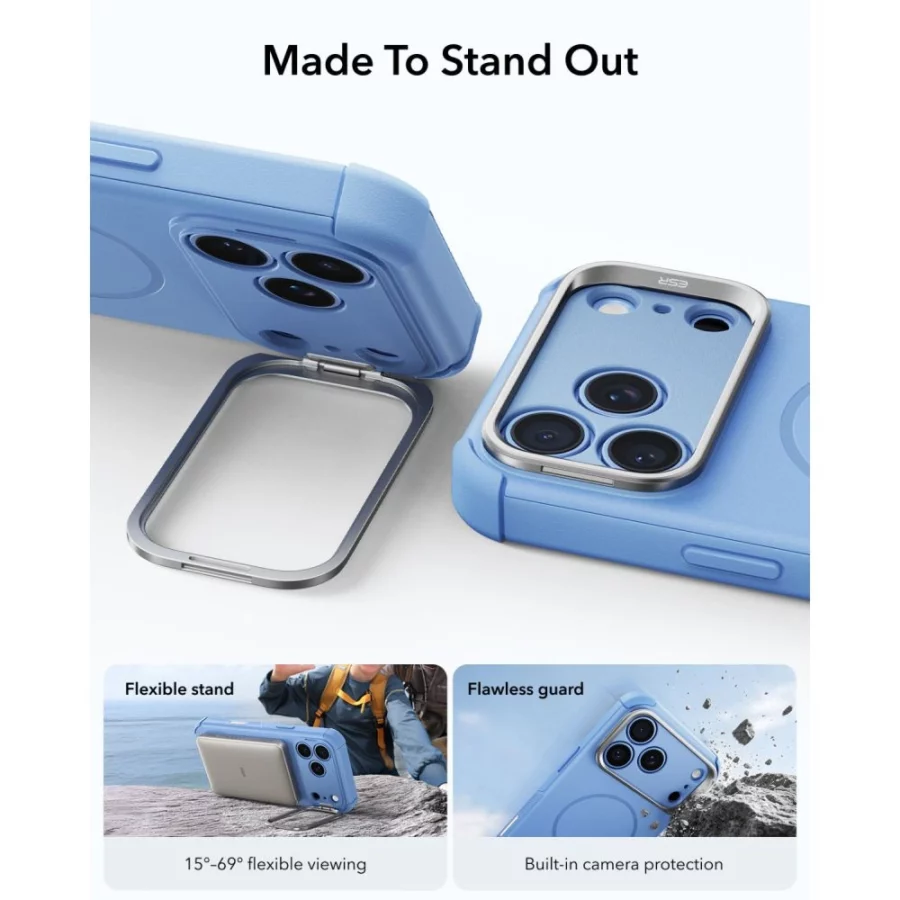 Etui ESR Cyber Tough Kickstand MagSafe na iPhone 18 Pro Max / 17 Pro Max - jasnoniebieskie